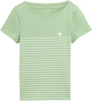 TOM TAILOR Damen T-Shirt mit Streifenmuster, grün, Uni, Gr. XL
