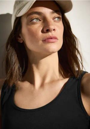 Cecil Damen Basic Top in Schwarz, Gr: XS