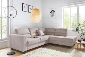 TRENDMANUFAKTUR Ecksofa "Chamber, zeitlos und modern, hoher Sitzkomfort, L-Form", wahlweise mit Schlaffunktion