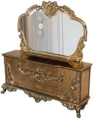 Xlmoebel Kommode Gold Kommode mit Spiegel Design Luxus Holz (2 St., Kommode + Spiegel), Hergestellt in Europa