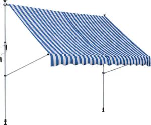 Klemm-Markise blau B/H/L: ca. 300x280x150 cm