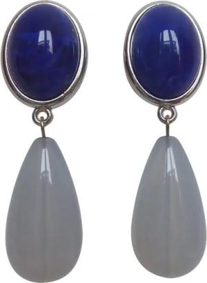 Mugello Paar Ohrstecker Viola blau-mondstein (silber) stilvoll schick Geschenkidee, made in Germany Designer JustWin, Statementohrringe
