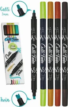 ONline Filzstift ONLINE® 18605 Faserschreiber Calli.Brush Twin - 5 Stück Duo fresh
