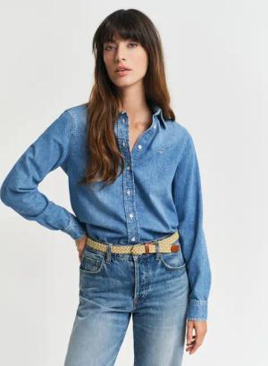 Gant Jeansbluse "REG DENIM SHIRT", mit modischer Waschung