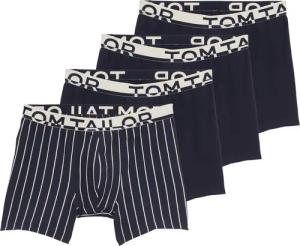 TOM TAILOR Herren Mittellange Boxershorts im 4er-Pack, blau, Gestreift, Gr. XXL/8