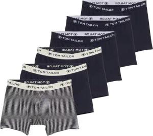 TOM TAILOR Herren Kurze Boxershorts im 6er-Pack, blau, Uni, Gr. S/4
