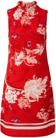 s.Oliver Midikleid - Jerseykleid mit Faltenausschnitt - Kleid - gemustert