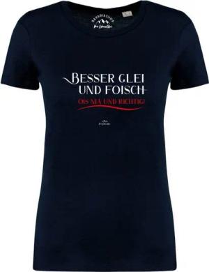 Bavariashop T-Shirt Damen T-Shirt "Besser glei und foisch...