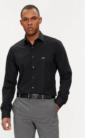 Michael Kors Hemd MK0DS01288 Schwarz Slim Fit