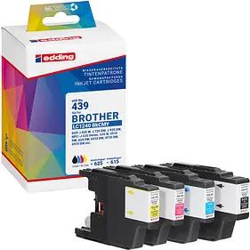 edding EDD-439 schwarz, cyan, magenta, gelb Druckerpatronen kompatibel zu brother LC-1240BK/C/M/Y, 4er-Set