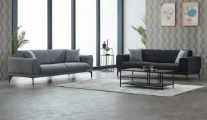 JVmoebel Sofa Sofagarnitur Sofas Couchen Polstersofa Dreisitzer Luxus Grau Set 2tlg, Made in Europa