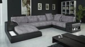 JVmoebel Ecksofa Ledersofa Sofa Couch Polster Garnitur Textil Stoff Big Wohnlandschaft, Made in Europa