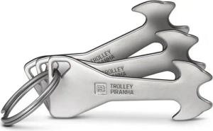 FABACH Schlüsselanhänger Trolley Piranha Silber Einkaufswagenlöser Einkaufswagenchip (3-tlg)