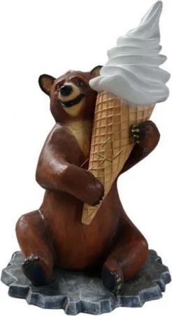 JVmoebel Skulptur XXL Eis Diele Werbung Aufsteller Figur Garten Deko Werbe Laden Bär, Made in Europa