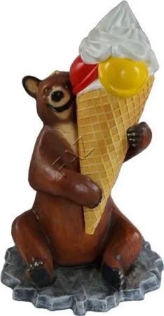JVmoebel Skulptur XXL Eis Diele Werbung Aufsteller Figur Garten Deko Werbe Laden Bär, Made in Europa