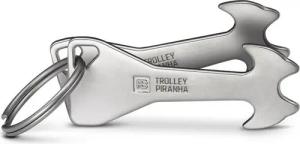 FABACH Schlüsselanhänger Trolley Piranha Silber Einkaufswagenlöser Einkaufswagenchip (2-tlg)