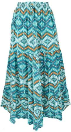 Guru-Shop Minirock Maxirock Batik, langer Sommerrock, farbenfroher.. alternative Bekleidung