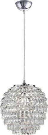 Reality Pendelleuchte R30451906 Petty Chrom transparent Metall Kunststoff H/D: ca. 160x35 cm E27 1 Brennstellen