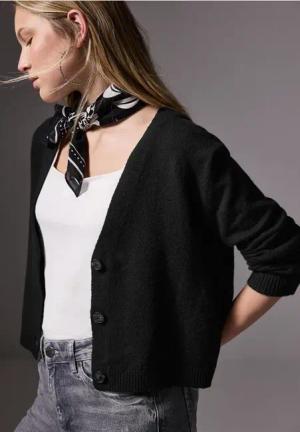Street One Studio Frauen Kuscheliger Cardigan in Schwarz, Gr: 46