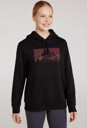Ombre Mountain Gemusterter Kapuzenpullover für Damen - Schwarz