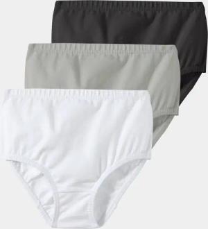 Baumwoll-Hüftslip im Mehrfachpack - weiß / grau / schwarz - Gr. 48 von Goldner Fashion