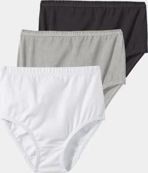 Baumwoll-Taillenslip im Mehrfachpack - weiß / grau / schwarz - Gr. 52 von Goldner Fashion