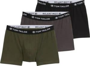 TOM TAILOR Herren Mittellange Boxershorts im 3er-Pack, grün, Uni, Gr. S