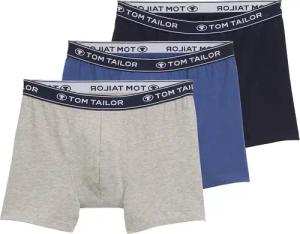 TOM TAILOR Herren Mittellange Boxershorts im 3er-Pack, blau, Uni, Gr. XL