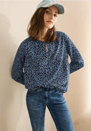 Cecil Damen Gemusterte Bluse in Blau, Gr: L
