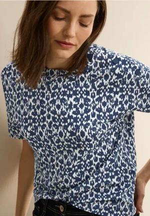 Cecil Damen T-Shirt mit Knopfdetail in Weiß, Gr: XXL