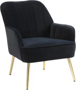 SeedWave Sessel Samt Lesesessel mit goldenen Metallbeine, Gemütlicher Lounge Stuhl, Modern Sessel Wohnzimmer,Relaxsessel mit Gekippter Rückenlehne
