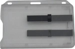 Kranholdt Schlüsselanhänger Kartenhalter, für 2 Karten, aus Polykarbonat (100-tlg), 2 Ründlöchern und Langloch, mit 2 Ausschiebern