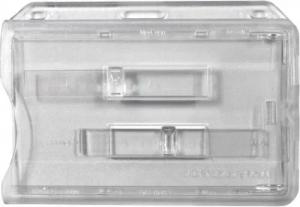 Kranholdt Schlüsselanhänger Kartenhalter, für 2 Karten, aus Polykarbonat (100-tlg), 2 Ründlöchern und Langloch, mit 2 Ausschiebern