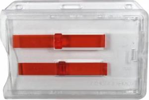 Kranholdt Schlüsselanhänger Kartenhalter, für 2 Karten, aus Polykarbonat (10-tlg), 2 Ründlöchern und Langloch, mit 2 Ausschiebern