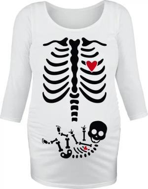 Umstandsmode Langarmshirt - Longsleeve Mitbewohner - S bis 3XL - für Damen - Größe XL - weiß