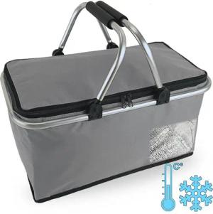 CEPEWA Einkaufskorb Einkaufskorb grau mit Thermofunktion Kühltasche