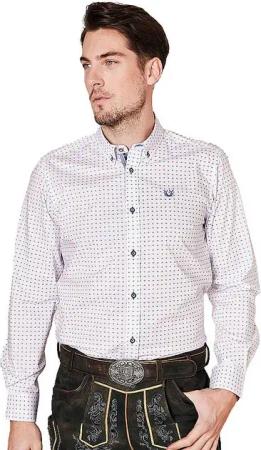 Moschen-Bayern Trachtenhemd Trachtenhemd SLIM FIT Herren Wiesn-Hemd Herrenhemd Langarm Weiß-Blau