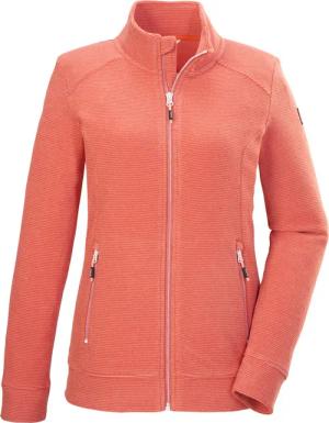 Killtec Fleecejacke "KOS 100 WMN FLC JCKT", Gestreifte Damen-Fleecejacke mit Zipper-Taschen und Kinnschutz