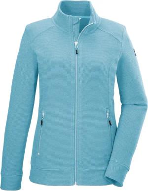 Killtec Fleecejacke "KOS 100 WMN FLC JCKT", Gestreifte Damen-Fleecejacke mit Zipper-Taschen und Kinnschutz