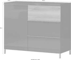 Places of Style Schubkastenkommode "Onyx Kommode Schrank Wäscheschrank", UV lackiert, mit Soft-Close-Funktion