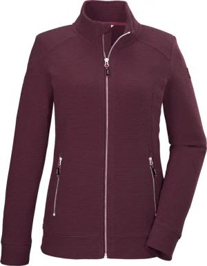 Killtec Fleecejacke "KOS 100 WMN FLC JCKT", Gestreifte Damen-Fleecejacke mit Zipper-Taschen und Kinnschutz
