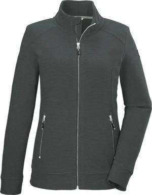 Killtec Fleecejacke "KOS 100 WMN FLC JCKT", Gestreifte Damen-Fleecejacke mit Zipper-Taschen und Kinnschutz
