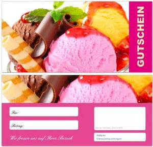 LYSCO Geschenkkarte Geschenkgutscheine Eiscremé Eis Eiswaffel, Schokoeiscremé Fruchteiscremé Milcheiscremé