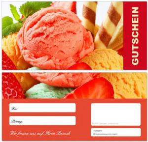 LYSCO Geschenkkarte Geschenkgutscheine Eiscremé Eis Eiswaffel, Schokoeiscremé Fruchteiscremé Milcheiscremé