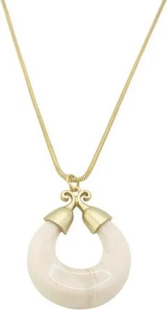 COLLEZIONE ALESSANDRO Kette mit Anhänger Marble Glow, altgold mit marmoriertem Anhänger