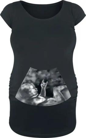 Umstandsmode T-Shirt - Ultraschall Metal Hand Baby - 3XL - für Damen - Größe 3XL - schwarz