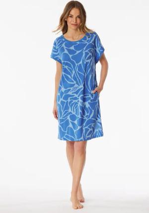 Nachthemd kurzarm Interlock hellblau - Modern Nightwear 44