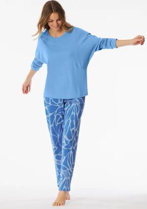Schlafanzug lang Interlock hellblau - Modern Nightwear 46