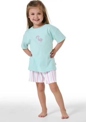 Schlafanzug kurz Flamingo hellgrün - Girls World 116