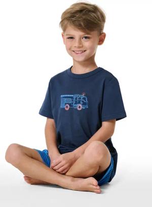 Schlafanzug kurz Feuerwehr nachtblau - Boys World 128